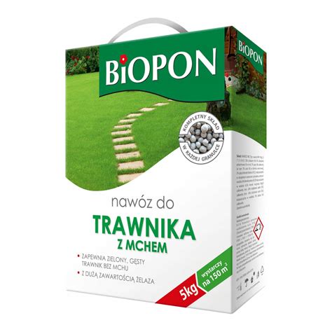 BIOPON NAWÓZ DO TRAWNIKA Z MCHEM GRANULAT 5KG OGRANICZA POWSTAWANIE