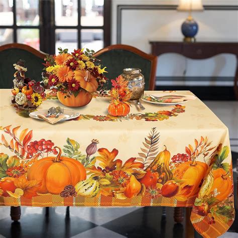 Fall Tablecloth Thanksgiving Pumpkin Tablecloth Rustic Farmhouse