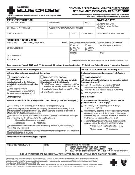 Alberta Blue Cross Denosumab Zoledronic Acid For Osteoporosis Special