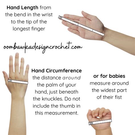 Hand Size Chart for Mittens