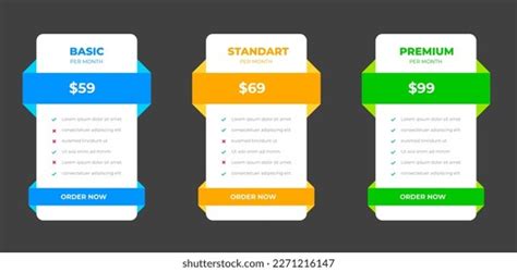 Ui Ux Pricing Design Tables Tariffs Stock Vector Royalty Free 2271216147 Shutterstock