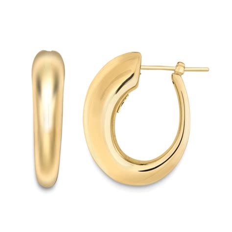 Tapered Ct Gold Hoop Earrings Aspens Jewellers