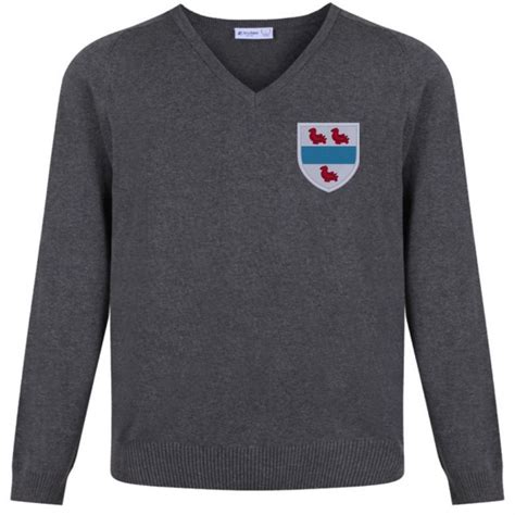 Bishops Walsh Knitted Grey Jumper Crested School Wear