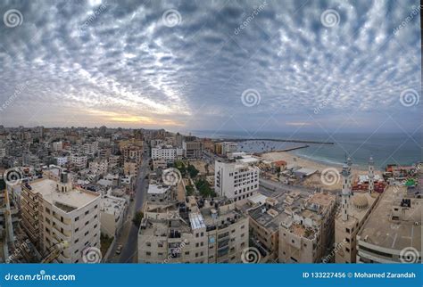 Gaza City, Around Sunset on a Good Day. Stock Photo - Image of four ...