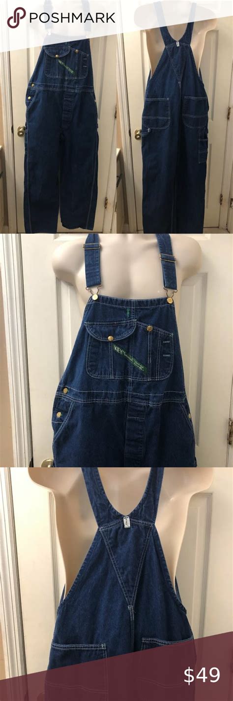 Vintage Key Imperial Men S Denim Blue Jean Bib Overalls 40 X 32