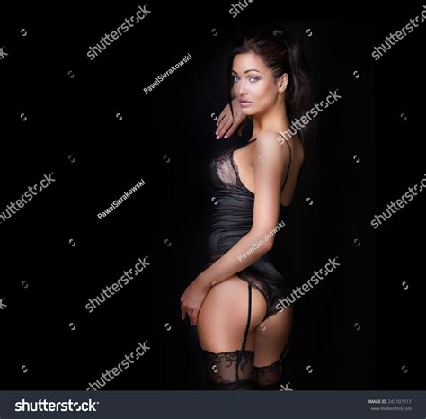 Sexy Brunette Woman Posing Elegant Lingerie Stock Photo 243107617 Shutterstock
