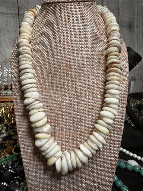 Vintage Genuine Puka Shell Necklace Inch Xl Huge Gem