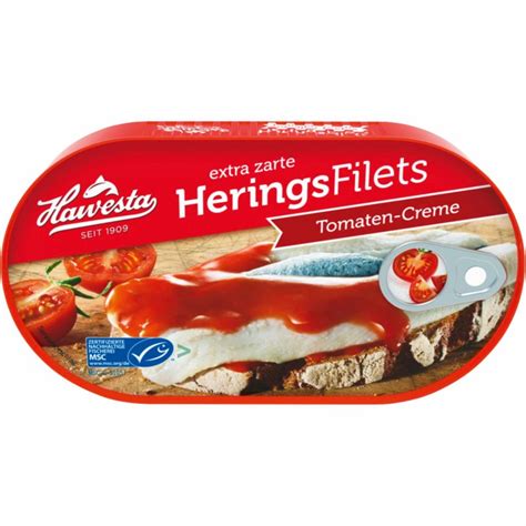 Hawesta Heringsfilets In Tomaten Creme Msc G Dose