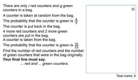 Free There Are Only R Red Counters And G Green Counters In A Bag A