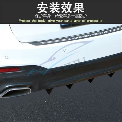 Pcs Car Rear Bumper Spoiler Lip Diffuser Shark Fin Curved Black Abs