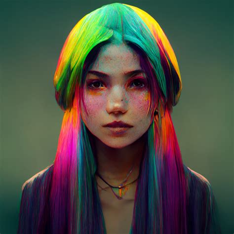 Midjourney Prompt Latina Lush Rainbow Colored Hair Prompthero