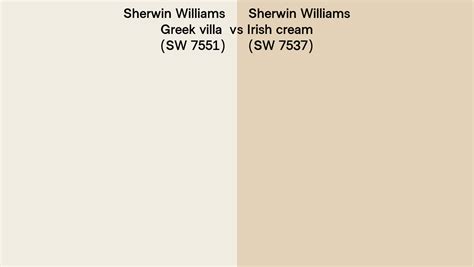 Sherwin Williams Greek Villa Vs Irish Cream Side By Side Comparison