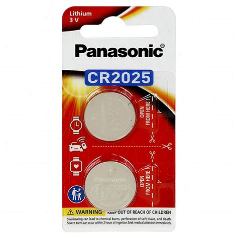 Panasonic CR2025-BP2(P) Consumer Lithium Battery, Coin Cell