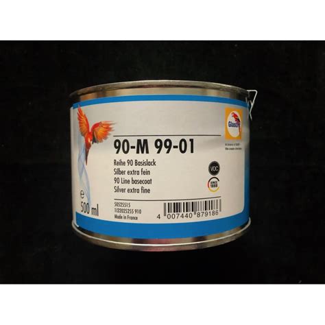 Glasurit 90 M 99 01 Wassermischlack Silber Extra Fein 0 5 Liter