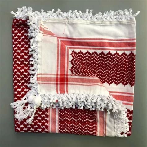 Keffiyeh Scarf Palestine Shemagh Original Arab Kufiya Red Scarf