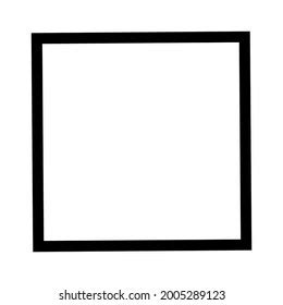 Black Outline Square White Background Stock Illustration