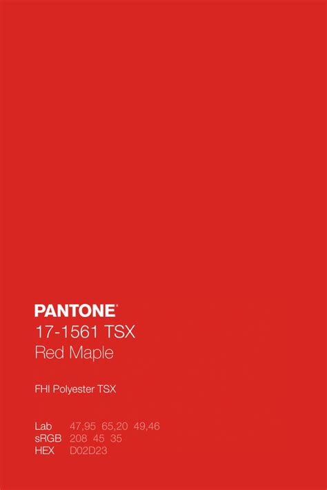 Pantone 17 1561 Tsx Red Maple Color Code Pantone Pantone Colour