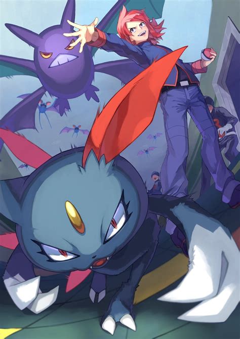 Silver Sneasel Crobat Zubat And Team Rocket Grunt Pokemon And 2