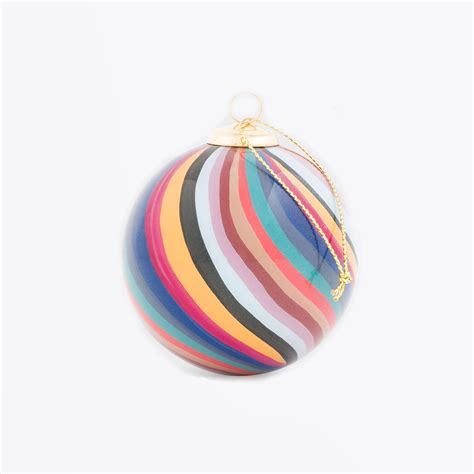 Paul Smith Hand Painted Swirl Glass Bauble Multi Mr Mrs Stitch