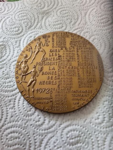 MÉDAILLE DE BRONZE monnaie de paris CALENDRIER 1972 EUR 15 00 PicClick FR