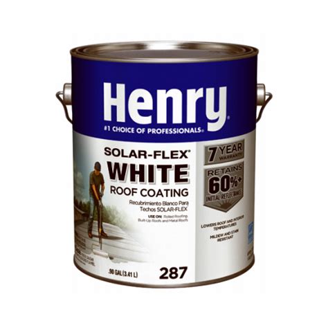 Henry He287sf046 Elastomeric Roof Coating White 09 Gal Pail Cream