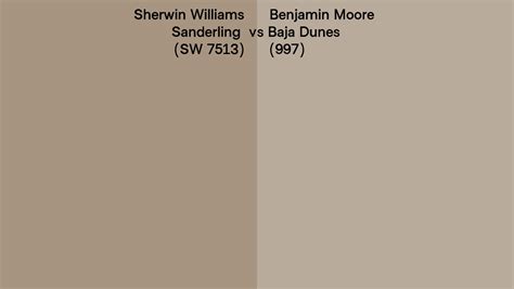 Sherwin Williams Sanderling Sw 7513 Vs Benjamin Moore Baja Dunes 997 Side By Side Comparison