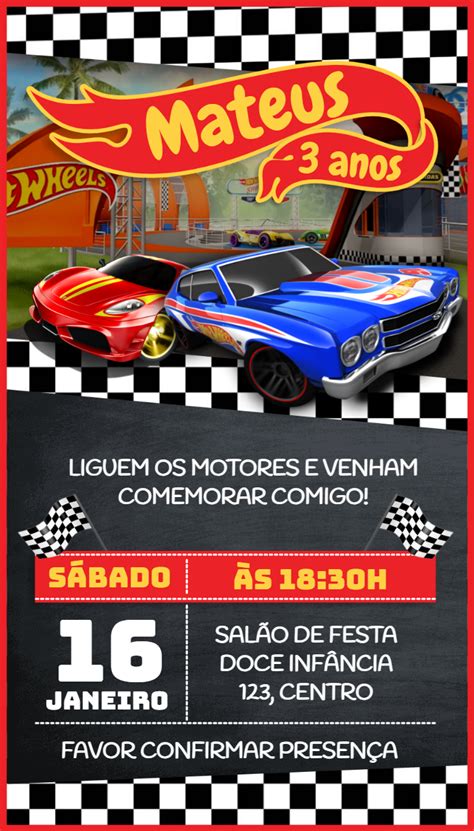 Invitaci N De Cumplea Os De Hot Wheels Hot Wheels Invitations Hot Wheels Hot Weels