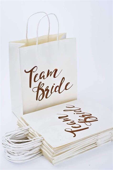 15pcs Rose Gold Team Bride Paper Bag Bridesmaid T Bag Bachelorette