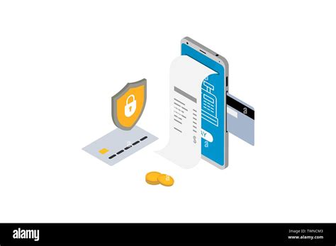 Isometric Online Payment Transaction With Receipt Concept Electronic