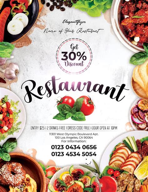 Restaurant Free Flyer Psd Template Psdflyer