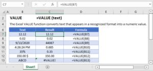 Excel Value Function Convert Text Into A Number