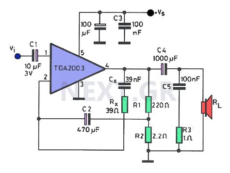 Audio Amplifier Mini Project Circuit Diagram