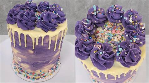 Purple Drip Cake With Sprinkles Nics Cake Station Youtube