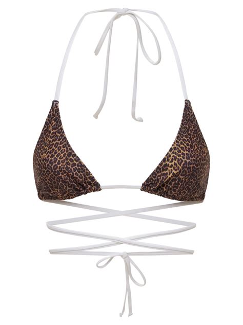 Adam Selman Sport Wraparound Triangle Bikini Top In 브라운 ModeSens