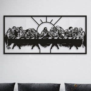 The Last Supper Metal Wall Art In Black And White