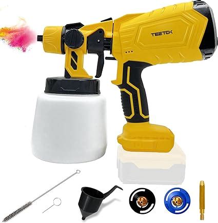 Cordless Paint Sprayer For Dewalt 20V Max Battery TEETOK HVLP Paint