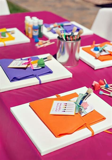 Paint Your Own Canvas Birthday Party Why Did I Not Think Of This For Olivias Party Next Year