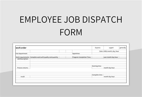 Free Dispatch Form Templates For Google Sheets And Microsoft Excel