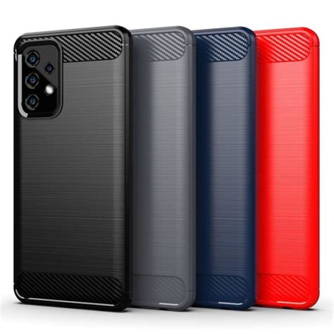 SKALO Samsung A52 A52s Armor Carbon Stødsikker TPU cover Vælg Red