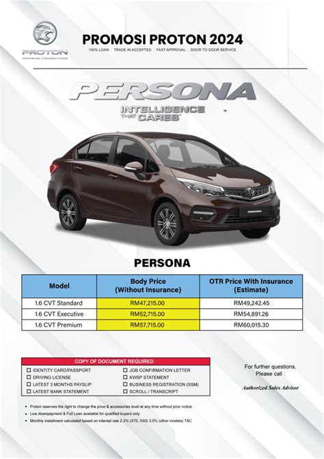 Harga Persona Baru Promosi Terkini Proton Malaysia