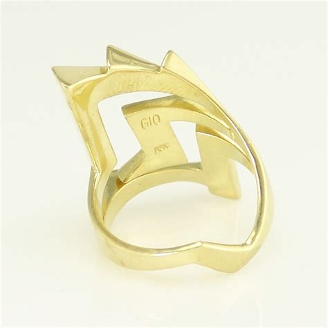 Dramatic 18k Gold Lightning Bolt Ring From Adorn On Ruby Lane