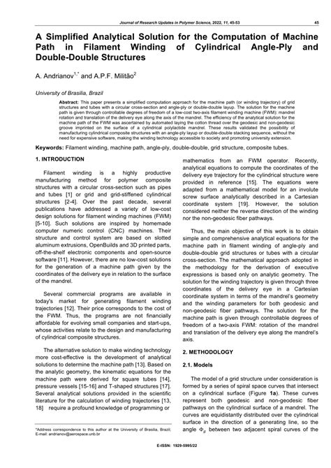 Pdf A Simplified Analytical Solution For The Computation Of Machine