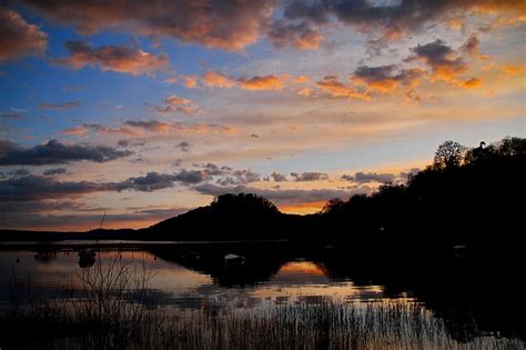 Lake Boats Dusk Sunset Dark Hd Wallpaper Peakpx