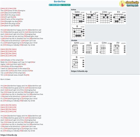 Chord: Borderline - tab, song lyric, sheet, guitar, ukulele | chords.vip