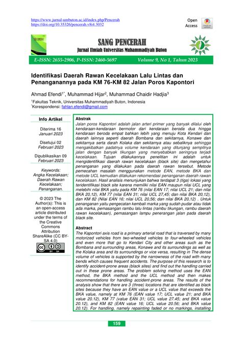 PDF Identifikasi Daerah Rawan Kecelakaan Lalu Lintas Dan