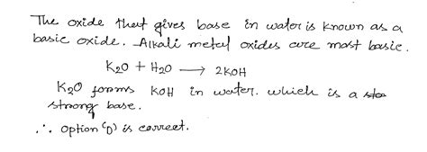 Which Of The Following Metal Oxides Is Most Basic