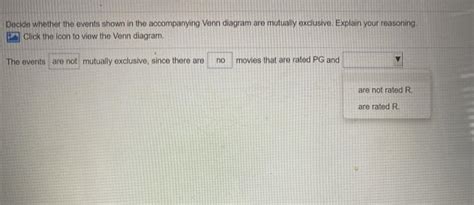 Solved Venn Diagram Cancel Decide Whether The Events Shown Chegg