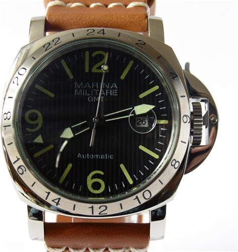 Parnis Marina Militare GMT Sea Gull Automatic Watch With Handmade Strap