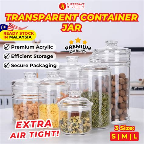 SUPERSAVE Balang Kuih Raya Transparent Container Jar Kedap Udara Set