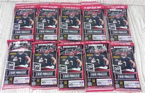 2023 Panini Absolute Football NFL Cello Value Pack LOT Of TEN 10